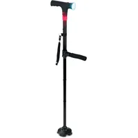 Maximex Multifunktionaler Gehstock mit LED-Licht und Aufstehhilfe schwarz