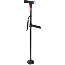 Maximex Multifunktionaler Gehstock mit LED-Licht und Aufstehhilfe schwarz