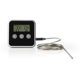 Fleischthermometer - Alarm/Timer - LCD-Anzeige - 0-250 °C - Schwarz/Silber