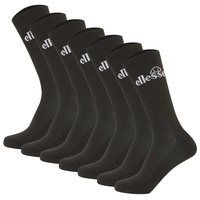 ellesse Unisex Sport-Socken, 7 Paar - Trego Sport Sock, Crew Socks, Tennis, Ripp-Bündchen, Logo Schwarz 43-46,5