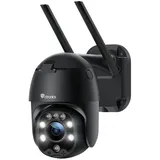 Ctronics PTZ Überwachungskamera Aussen WLAN, Dome IP Kamera Outdoor, Intelligente Menschliche Erkennung, Automatische Verfolgung, 30m Nachtsicht in Farbe, 2-Wege-Audio, SD-Kartenslot, Schwarz
