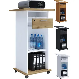 VCM Holz Standschreibtisch ideal für Beamer Projektor Rollen Neta