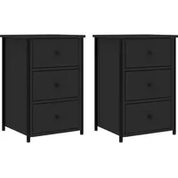 VidaXL Nachttische 2 Stk. Schwarz 40x36x60 cm Holzwerkstoff