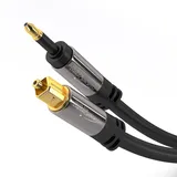 KabelDirekt – Mini-TOSLINK optisches Audiokabel mit LWL Störsignalschutz – 0,8m (Mini-TOSLINK auf TOSLINK, digitales S/PDIF-Kabel/Glasfaserkabel für Soundbar, Stereoanlage/Verstärker, HiFi-Geräte)