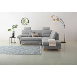 Ecksofa HOME AFFAIRE "Westerland L-Form", grau, B:238cm H:90cm T:213cm, 100% Polyester, Sofas, Federkern-Polsterung, wahlweise mit Bettfunktion, Bettkasten