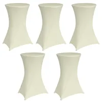 Baumarktplus 5x Stehtischhusse Husse Stretch Durchmesser 60cm Beige