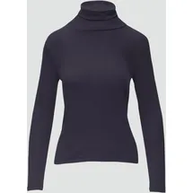 S.Oliver - Elastisches Langarmshirt mit Rollkragen, Damen, blau, 40