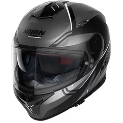 Nolan N80-8 Astute N-Com Helm, grau-weiss, Größe 2XS 53 54 für Männer