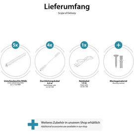 PARLAT LED Unterbau-Leuchten Rigel, je 31,3cm, je 397lm, warm-weiß, 5er Set