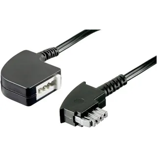 BASETECH Fax Verlängerungskabel [1x TAE-N-Stecker - 1x TAE-N-Kupplung] 15.00 m Schwarz