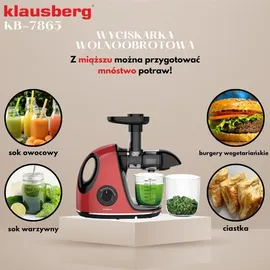 Klausberg KB-7865 Slow Juicer Rot/Schwarz