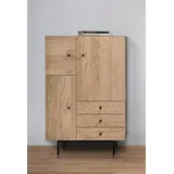 WoodMan Highboard 90 x 140 x 42 cm Schwarz