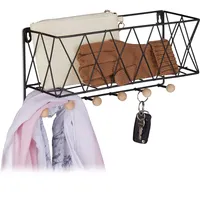 Relaxdays Wandgarderobe Relaxdays Schwarz