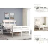 Betten & Bettgestelle - Living Seniorenbett Mit Kopfteil Weiß Massivholz