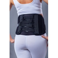 Lorey Medtec Rückenbandage LU19012 Robuste Rückenstütze, Lumbalbandage aus Neopren, Stützgurt schwarz XL