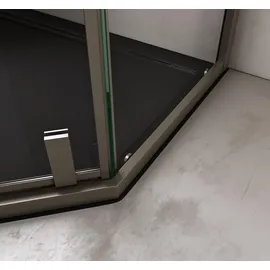 doporro Fünfeckdusche Duschkabine 100x100x200cm Duschabtrennung ESG-Sicherheitsglas Klarglas inkl. Nano-Beschichtung Rahmenkonstruktion aus Edelstahl Ravenna68K