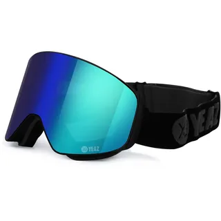 YEAZ Magnet-Ski-Snowboardbrille grün verspiegelt/schwarz APEX
