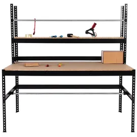 MCW Arbeitstisch Holz/Stahl 183x183x90cm schwarz