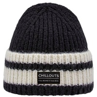 chillouts Strickmütze Cooper Hat mit Kontrast-Streifen schwarz