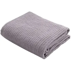 Intirilife Sommerdecke aus Baumwolle in Grau mit 214 x 150 cm Größe - Luftige Tagesdecke leichte Sofadecke Kolter Überwurf