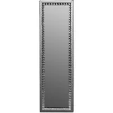 Casa Padrino Luxus Schmuckschrank mit Spiegeltür Silber / Schwarz 35 x 9 x H. 120 cm - Luxus Kollektion