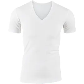 CALIDA Evolution T-Shirt, V-Ausschnitt, Baumwollmix, für Herren, 001 WEISS, XXL