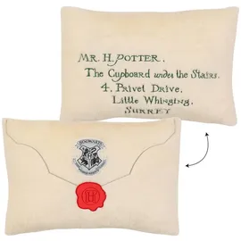 HARRY POTTER Dekokissen Hogwarts Aufnahmebrief 30 x 45 cm Beige