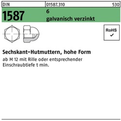 Reyher Hutmutter 1000er Pack Sechskanthutmutter DIN 1587 M4 6 galv.verz. 1000 Stück DI