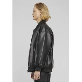 URBAN CLASSICS Synthetic Leather Bomberjacke Black L