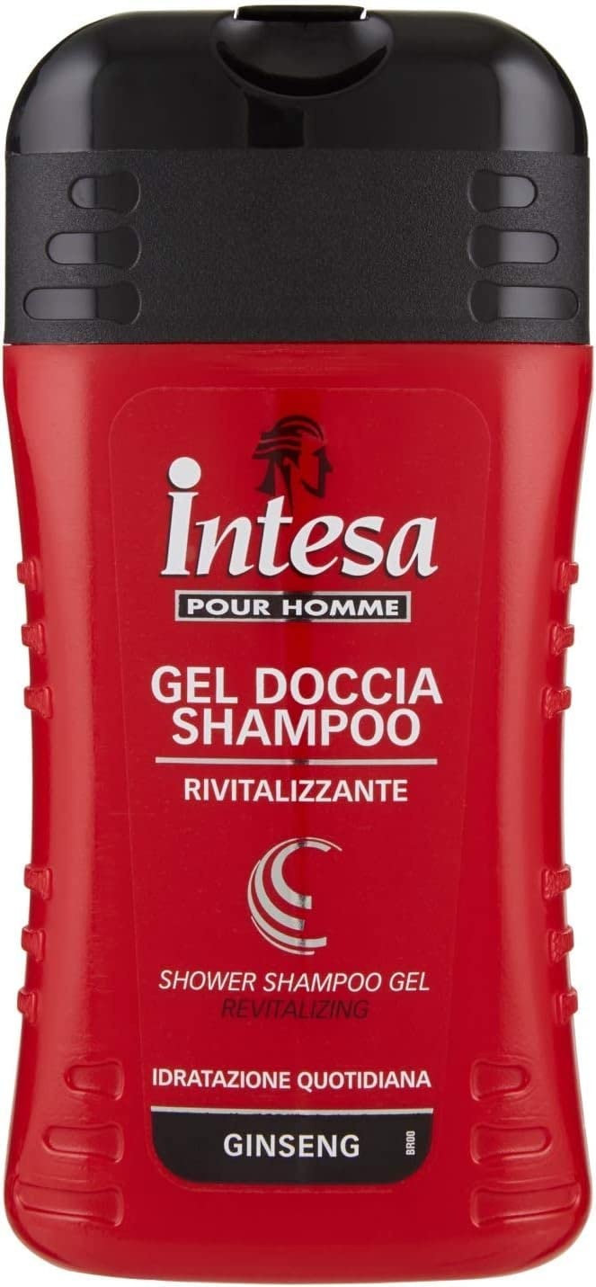 6x Intesa Pour Homme Duschgel Shampoo, Rivitalisierend, alltägliche Feuchtigkeitsspende, Ginseng - 250 ml + Italian Gourmet Polpa 400g