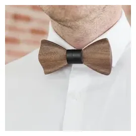 HMF 3850-02 Holzfliege Männer Handarbeit, 6 x 12 x 1 cm, schwarz