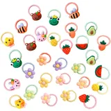 XUZOPIM 30 Stück Baby Hair Bobbles Colourful Sunflower Hair Bows With Soft Seamless Ponytail Holder For Toddlers Babies Girls Hair Bobbles Girls