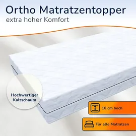 MSS e.K. Kaltschaum-Matratzentopper 10 cm Dicke 120 x 200 cm weiß