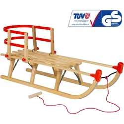 Holzschlitten AD324 110cm Schlitten. AD303 Holzschlittenlehne und AD300 Schnur naturholzfarben NO SIZE