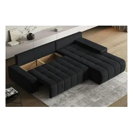 masseno Ecksofa mit Schlaffunktion ALESE ¦ schwarz ¦ Maße (cm): B: 265 H: 85