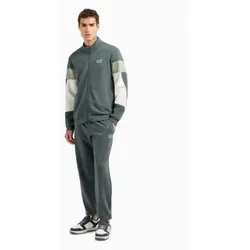 EA7 für Herren. 7M000282_AF12660 Trainingsanzug Sommer Block grau (S), Lässig, Sportlich, Multisport, Polyester, Langarm