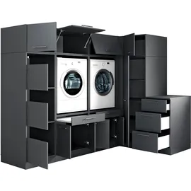 laundreezy Mehrzweckschrank-Set 253 x 200 x 68 cm Grau