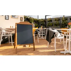 ALLboards Kundenstopper – lackierter Holzrahmen 100x60cm dekorativen Wellenform