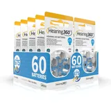 Hearing360 Hörgerätebatterien PR44 Größe 675, Quecksilberfreie Batterien extra langlebig und zuverlässig (10 Blister, 60 Batterien)