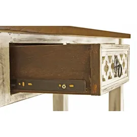 MASSIVMOEBEL24.DE Konsolentisch 120x40x76 Weiß/Braun