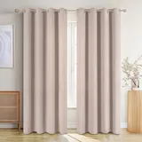 Blumtal 2er Set: Blickdicht - Thermovorhang – Kälteschutz – Taupe - Taupe