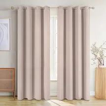Blumtal 2er Set: Blickdicht - Thermovorhang – Kälteschutz – Taupe - Taupe