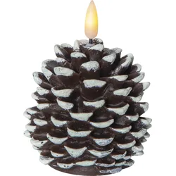 Star LED-Wachskerze 'Flamme Kotte', Farbe: braun,