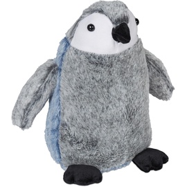 Relaxdays Türstopper Pinguin, Stoff mit Sandfüllung, Türpuffer Boden, Deko Türsack Kinder, HxBxT: 25x24x17 cm, grau/blau