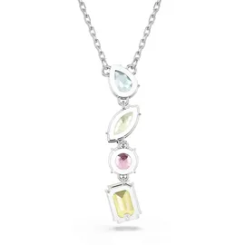 Swarovski Gema Halskette, Mehrfarbige, Rhodinierte Damenhalskette mit Y-Anhänger und Strahlenden Kristallen in Verschiedenen Schliffen
