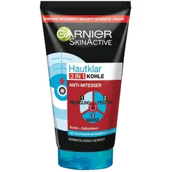 Garnier Skin Active Hautklar 3-in-1 Anti-Mitesser Reinigung, Peeling und Maske Gesichtsreinigungsset 150 ml Damen 