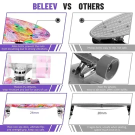 luxuskollektion Skateboard Komplett 22 Zoll Mini Cruiser LED