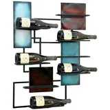 DanDiBo Ambiente DanDiBo Weinregal Wand Metall Schwarz 8 Flaschen Schmal 96618 Design Flaschenregal Modern Weinständer
