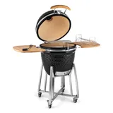 Klarstein Kingsize Kamado-Grill Keramikgrill 21` Smoker Slowcooking Edelstahl Schwarz