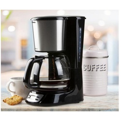 Domo Filterkaffeemaschine, für 12 Tassen, Timer, Zeitschaltuhr, Kaffeemaschine für Filter-Kaffee schwarz|silberfarben